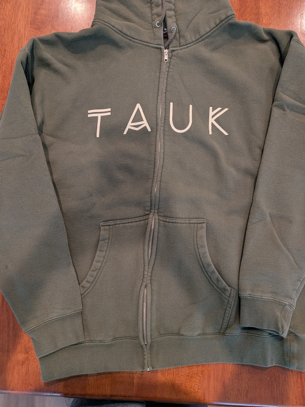 Tauk Official Merch Green Full Zip Hoodie Sweatshirt XL